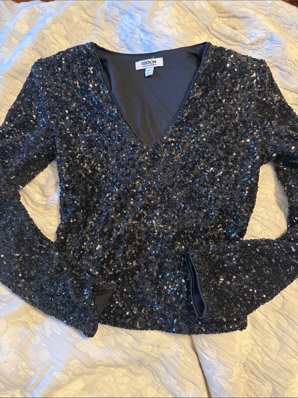Black Sequin Women's Top
